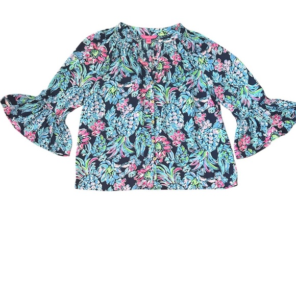 Lilly Pulitzer Vibrant Floral Top - Picture 1 of 5